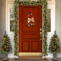 HKM-149267 LED Circular Rattan Snowman Wreath for Christmas Home Decoration, 40cm
