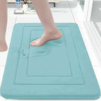 HKM-149395 Thickened Memory Foam Anti-Slip Coral Velvet Bathroom Mat for Entrance