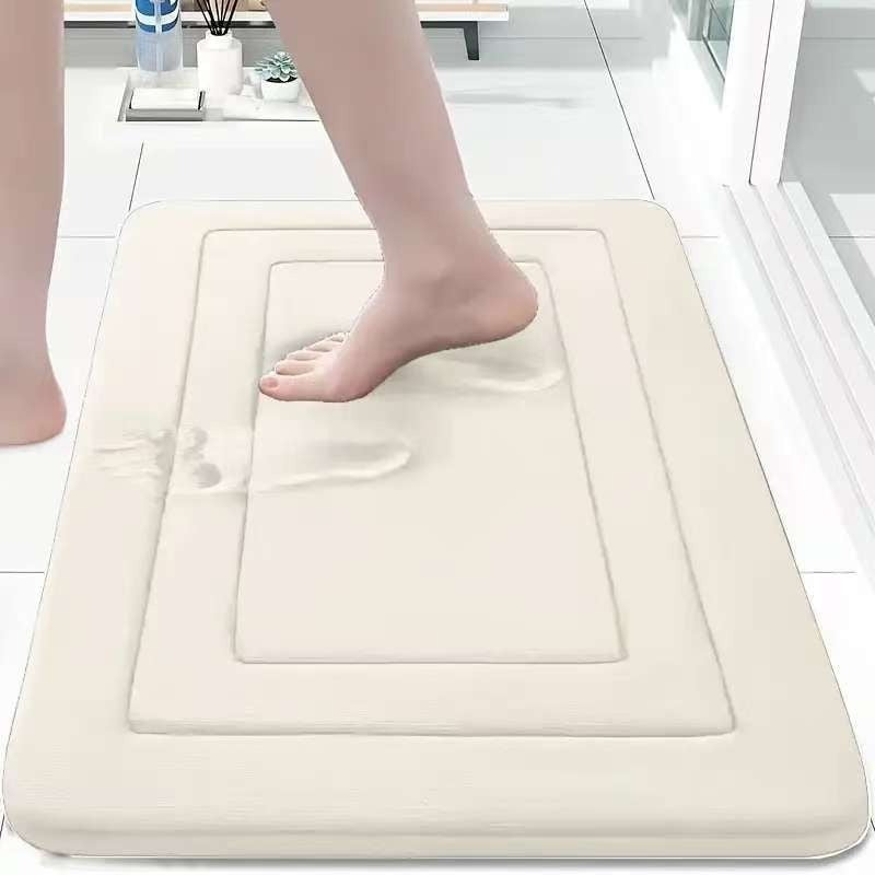 KTX-149395 Thickened Memory Foam Anti-Slip Coral Velvet Bathroom Mat for Entrance