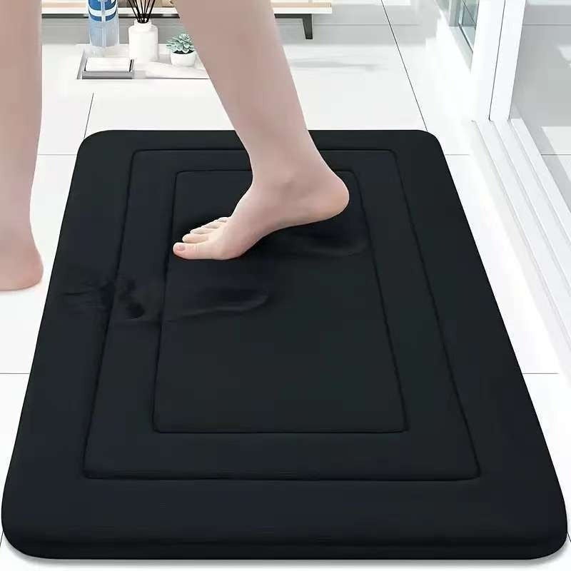 KTX-149395 Thickened Memory Foam Anti-Slip Coral Velvet Bathroom Mat for Entrance