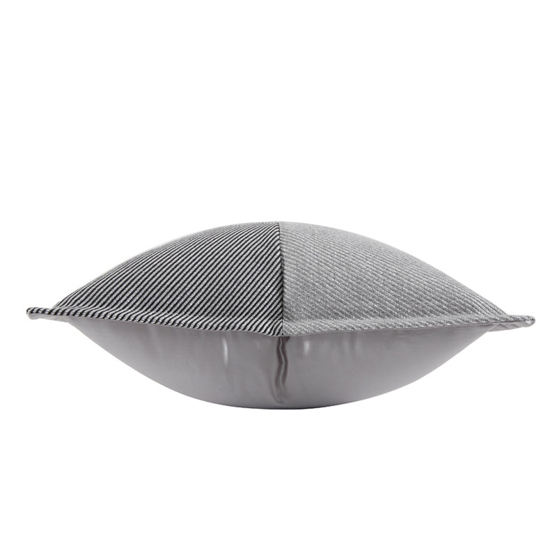 HKM-149523 Silver Gray Simple Striped Cushion Cover - Square 45x45cm or 50x50cm Options Available