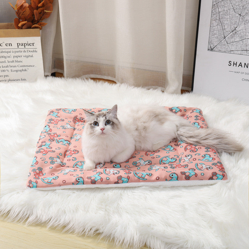 HKM-149523 Thick Cotton Linen Lamb Wool Blanket Kennel Dog Mat Pet Supplies
