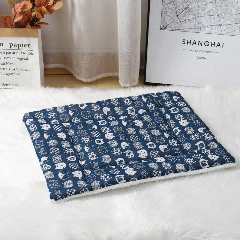 HKM-149523 Thick Cotton Linen Lamb Wool Blanket Kennel Dog Mat Pet Supplies