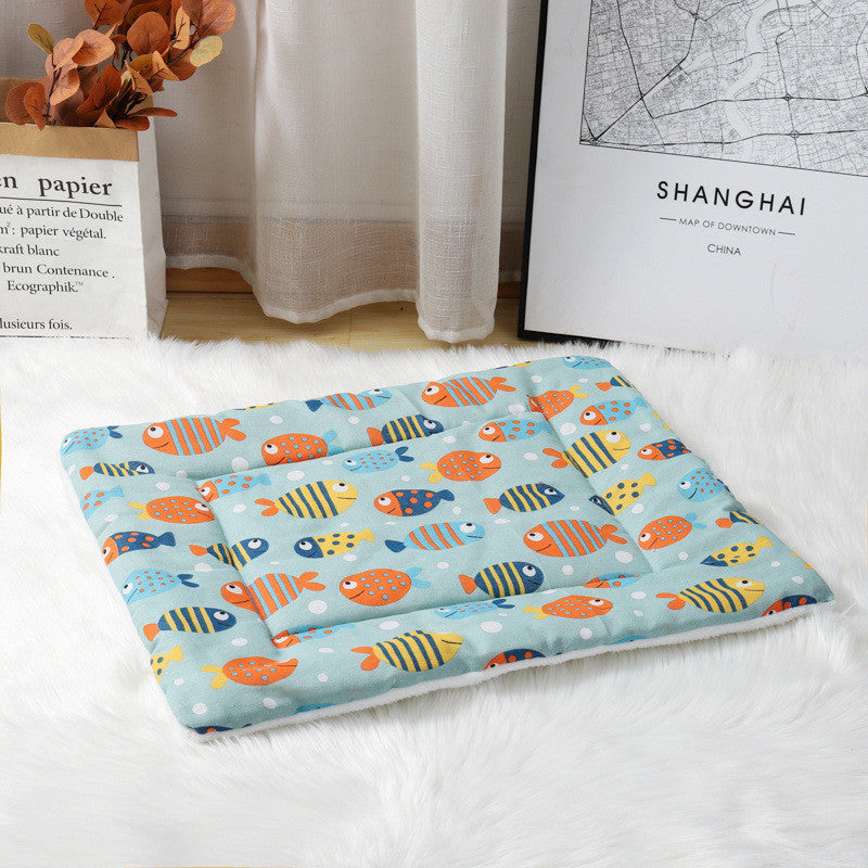 HKM-149523 Thick Cotton Linen Lamb Wool Blanket Kennel Dog Mat Pet Supplies