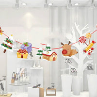 HKM-149587 Cartoon Hanging Flag Christmas Ornament - Paper, 20x30cm