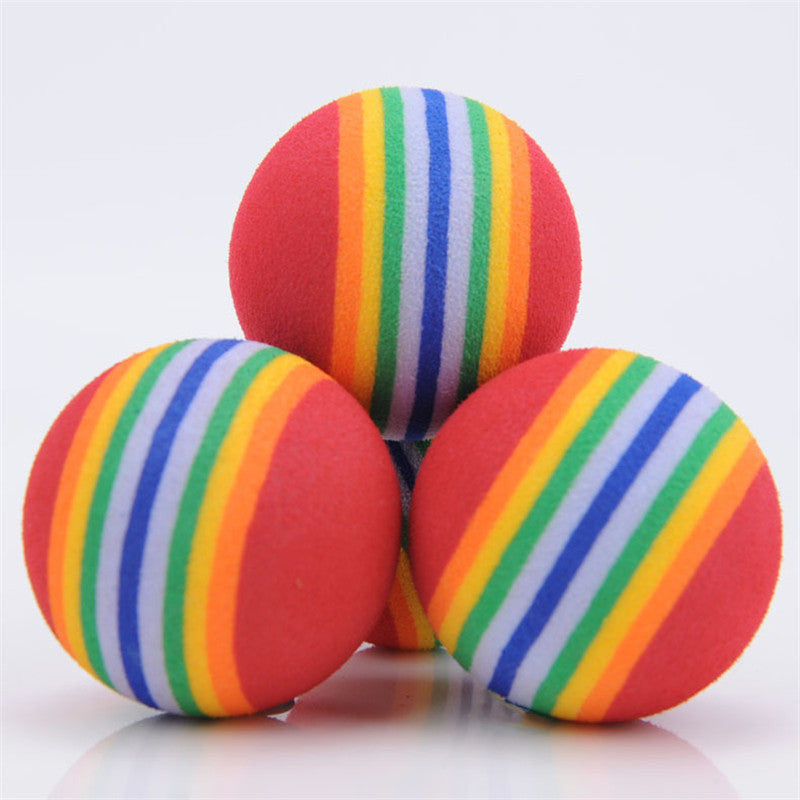 HKM-149587 EVA Pet Rainbow Ball Cat Foam Colorful Bouncy Ball