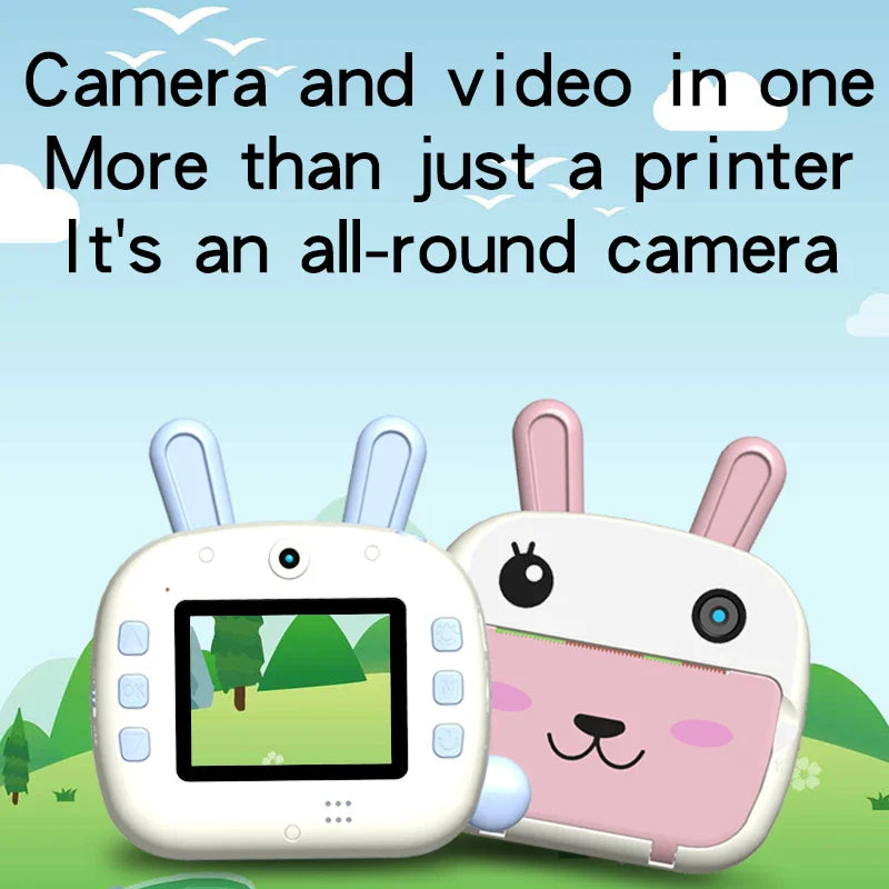 HKM-149715 Mini Cartoon Rabbit Instant Digital Print Camera with Wi-Fi for Kids Age 6+