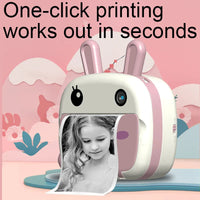 HKM-149715 Mini Cartoon Rabbit Instant Digital Print Camera with Wi-Fi for Kids Age 6+