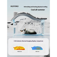 HKM-149779 Pet Air-Conditioned Cooling House for Cats and Dogs - Medium Size, Includes Ice Bags and Mesh Bags
