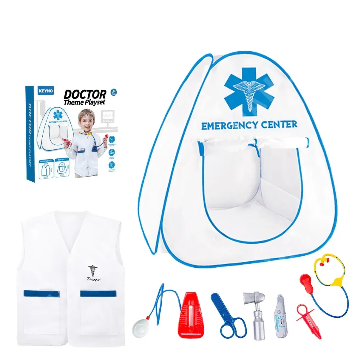 Pretend Play Doctor Tent for Kids - Educational Children's Playhouse for Ages 2-7