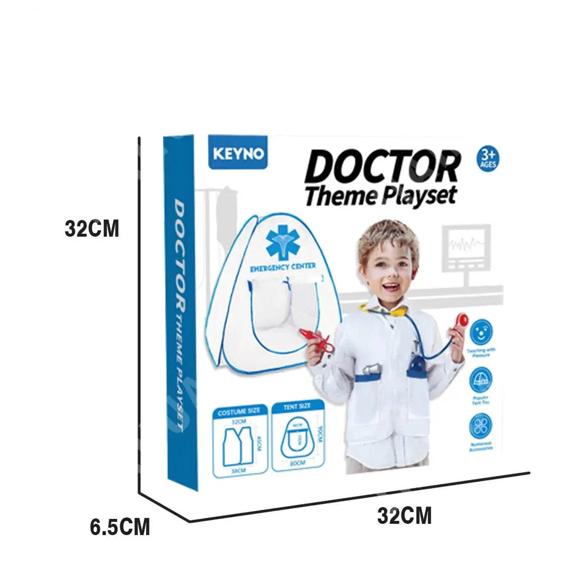 Pretend Play Doctor Tent for Kids - Educational Children's Playhouse for Ages 2-7