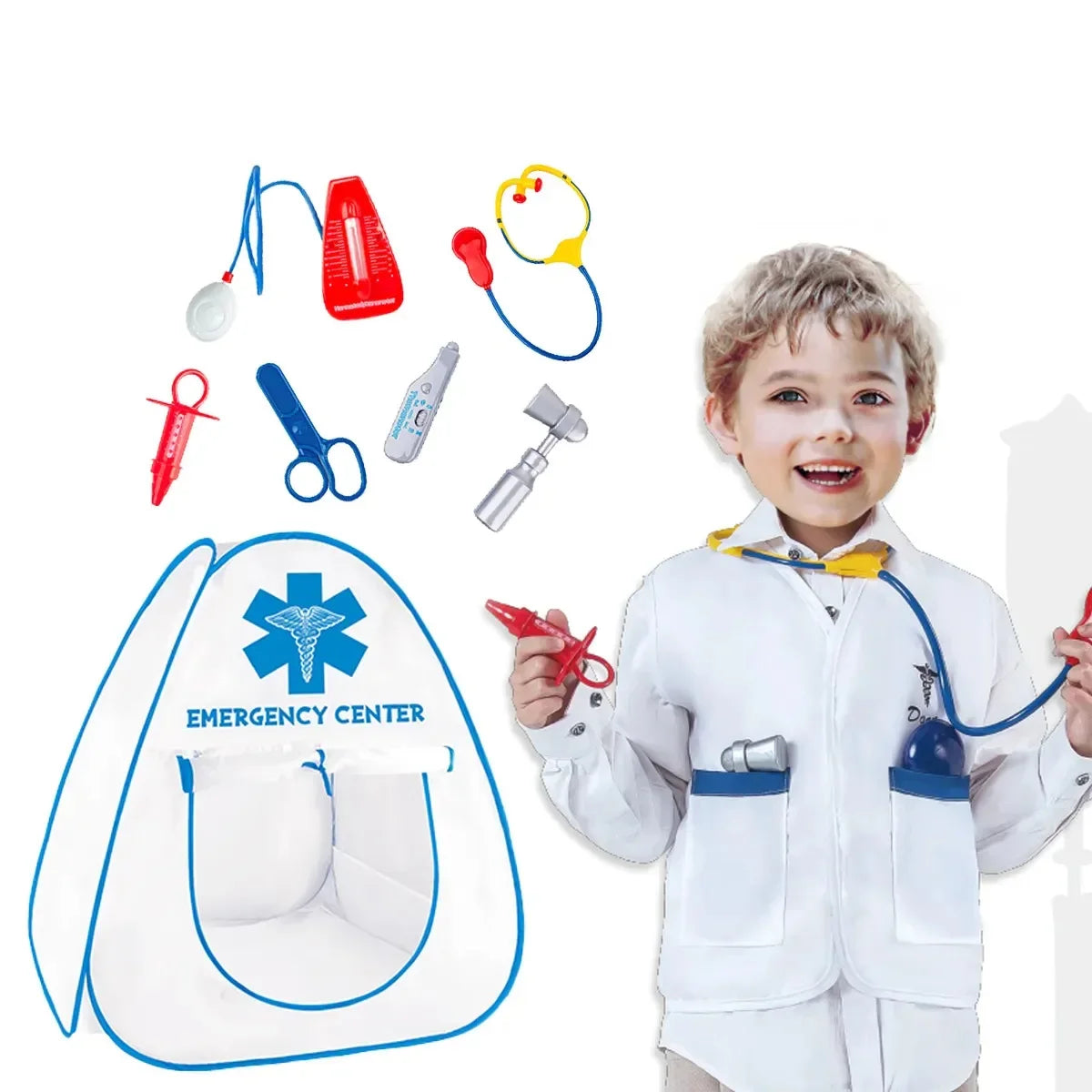 Pretend Play Doctor Tent for Kids - Educational Children's Playhouse for Ages 2-7
