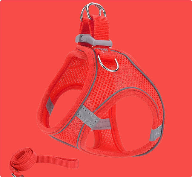 HKM-149971 Cat Harness and Leash Set with Adjustable Pulling Rope - Available in Yellow, Green, and Pink