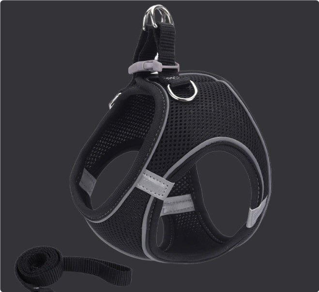 HKM-149971 Cat Harness and Leash Set with Adjustable Pulling Rope - Available in Yellow, Green, and Pink