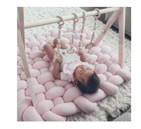 HKM-149971 Hand-Woven Anti-Slip Climbing Mat for Kids Room Decoration - Light Gray Pink, 85x70cm