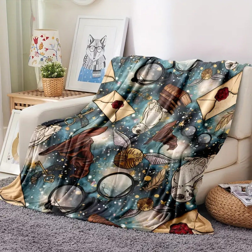 HKM-149971 Super Soft Flannel Blanket - Multiple Sizes, All-Season Design in Polyester Fiber