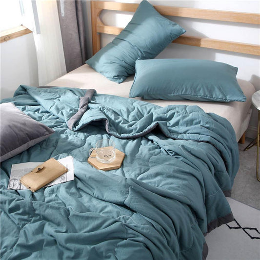 HKM-149971 Washed Summer Quilt - Soft Polyester Fiber, Available in Multiple Sizes and Colors