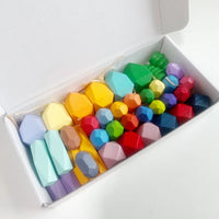 HKM-149971 Wooden Rainbow Stacking Blocks - 36pcs Educational Toy for Kids, Enhances Hand-Eye Coordination and Creativity