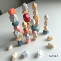 HKM-149971 Wooden Rainbow Stacking Blocks - 36pcs Educational Toy for Kids, Enhances Hand-Eye Coordination and Creativity
