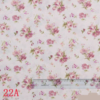 HKM-150035 Coffee Heart Shape Floral Print Peach Skin Polyester Fabric, 150cm Width, 80-90g Weight, Ideal for Crafts and Home Decor