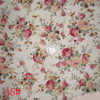 HKM-150035 Coffee Heart Shape Floral Print Peach Skin Polyester Fabric, 150cm Width, 80-90g Weight, Ideal for Crafts and Home Decor