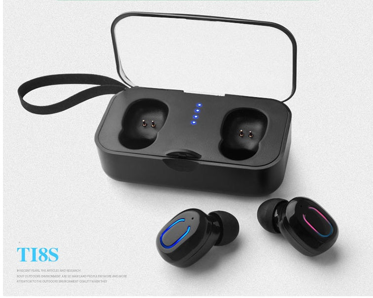 HKM-150035 Wireless Bluetooth Headset TI8S - TWS Earbuds with 5.0 Connectivity for Clear Binaural Calls