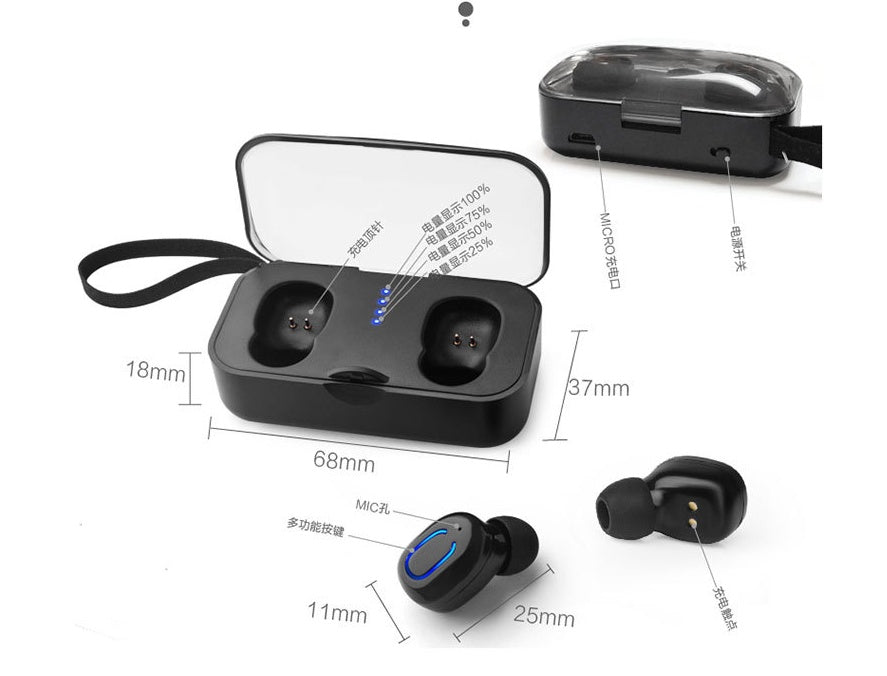 HKM-150035 Wireless Bluetooth Headset TI8S - TWS Earbuds with 5.0 Connectivity for Clear Binaural Calls