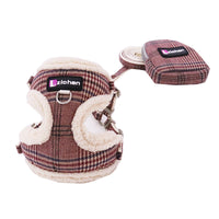 HKM-150099 Sky Blue Checkered Chest Harness for Pets with Convenient Buckle Design
