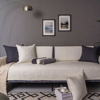 HKM-150291 Elegant Cotton Non-Slip Sofa Cushion Cover in Solid Colors