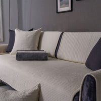HKM-150291 Elegant Cotton Non-Slip Sofa Cushion Cover in Solid Colors