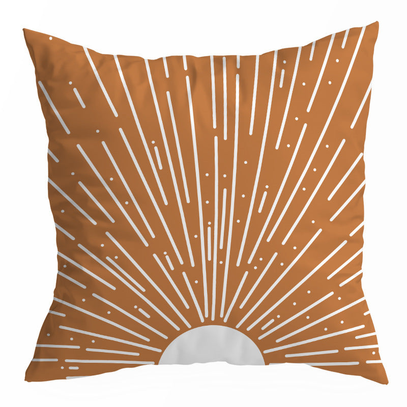 HKM-150355 Nordic Abstract Geometric Throw Pillow Cover in Peach Skin - 45x45CM