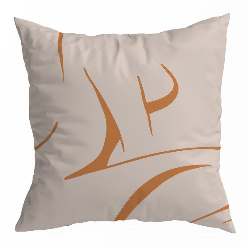 HKM-150355 Nordic Abstract Geometric Throw Pillow Cover in Peach Skin - 45x45CM