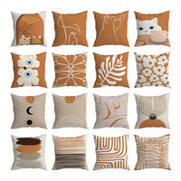 HKM-150355 Nordic Abstract Geometric Throw Pillow Cover in Peach Skin - 45x45CM