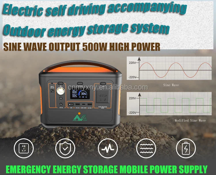KTX-150483 High-Capacity 550WH Emergency Portable Power Station with AC and DC Outputs