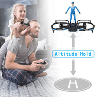 HKM-150547 3-in-1 2.4G Mini Remote Control Drone with Stunt Parachute for Kids