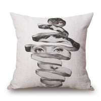 HKM-150675 Retro Black Beauty Cotton Linen Character Pillowcase for Sofa Decor