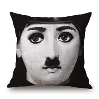 HKM-150675 Retro Black Beauty Cotton Linen Character Pillowcase for Sofa Decor