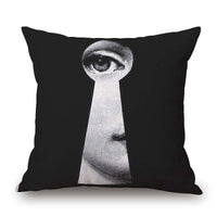HKM-150675 Retro Black Beauty Cotton Linen Character Pillowcase for Sofa Decor