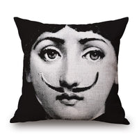 HKM-150675 Retro Black Beauty Cotton Linen Character Pillowcase for Sofa Decor