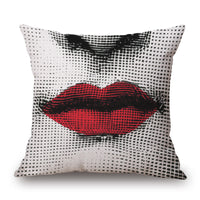 HKM-150675 Retro Black Beauty Cotton Linen Character Pillowcase for Sofa Decor