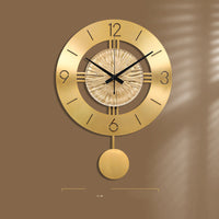 HKM-150867 Elegant Metal Wall Clock with Pendulum - Pure Copper Finish, 30CM & 41CM Sizes available
