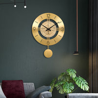 HKM-150867 Elegant Metal Wall Clock with Pendulum - Pure Copper Finish, 30CM & 41CM Sizes available