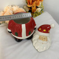 HKM-150931 Ceramic Santa Claus Decorative Storage Tank for Holiday Gifting and Home Decor