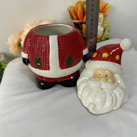 HKM-150931 Ceramic Santa Claus Decorative Storage Tank for Holiday Gifting and Home Decor
