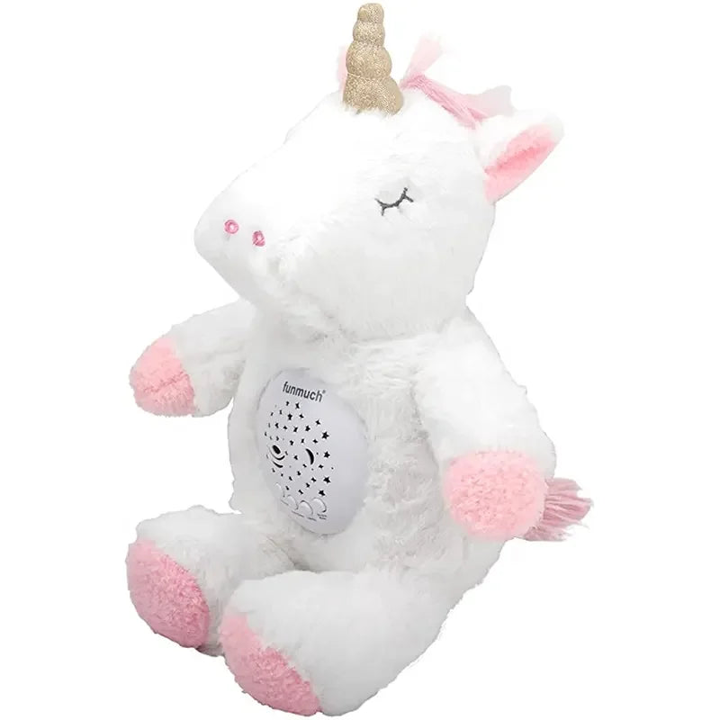 Exquisite Light Music Projection Unicorn and Bunny Plush Toys for Kids