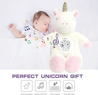 HKM-150931 Exquisite Light Music Projection Unicorn and Bunny Plush Toys for Kids