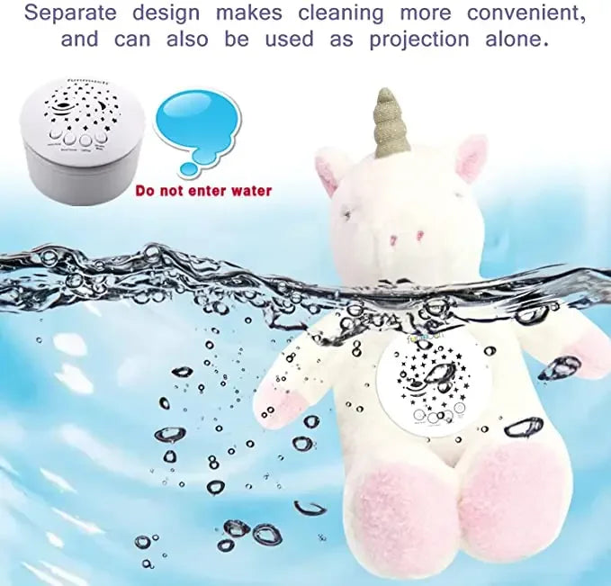 Exquisite Light Music Projection Unicorn and Bunny Plush Toys for Kids