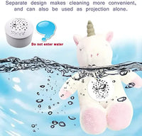 HKM-150931 Exquisite Light Music Projection Unicorn and Bunny Plush Toys for Kids