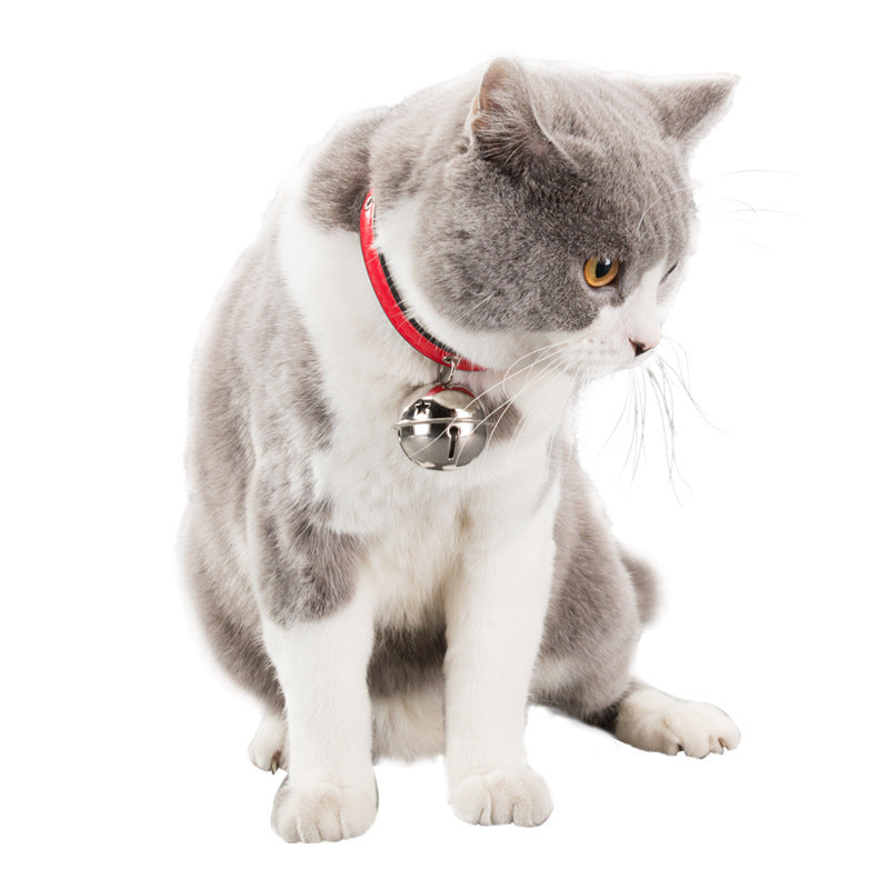 HKM-150995 Pet Claw Print Bone Collar with Alloy Bell - Available in Red, Black, Pink, and Brown