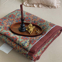 HKM-151123 Double-Layer Cotton Jacquard Summer Blanket - 200x230 cm, Soft Soybean Fiber Blend